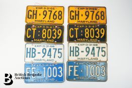 Vintage 1960s American Number Plates