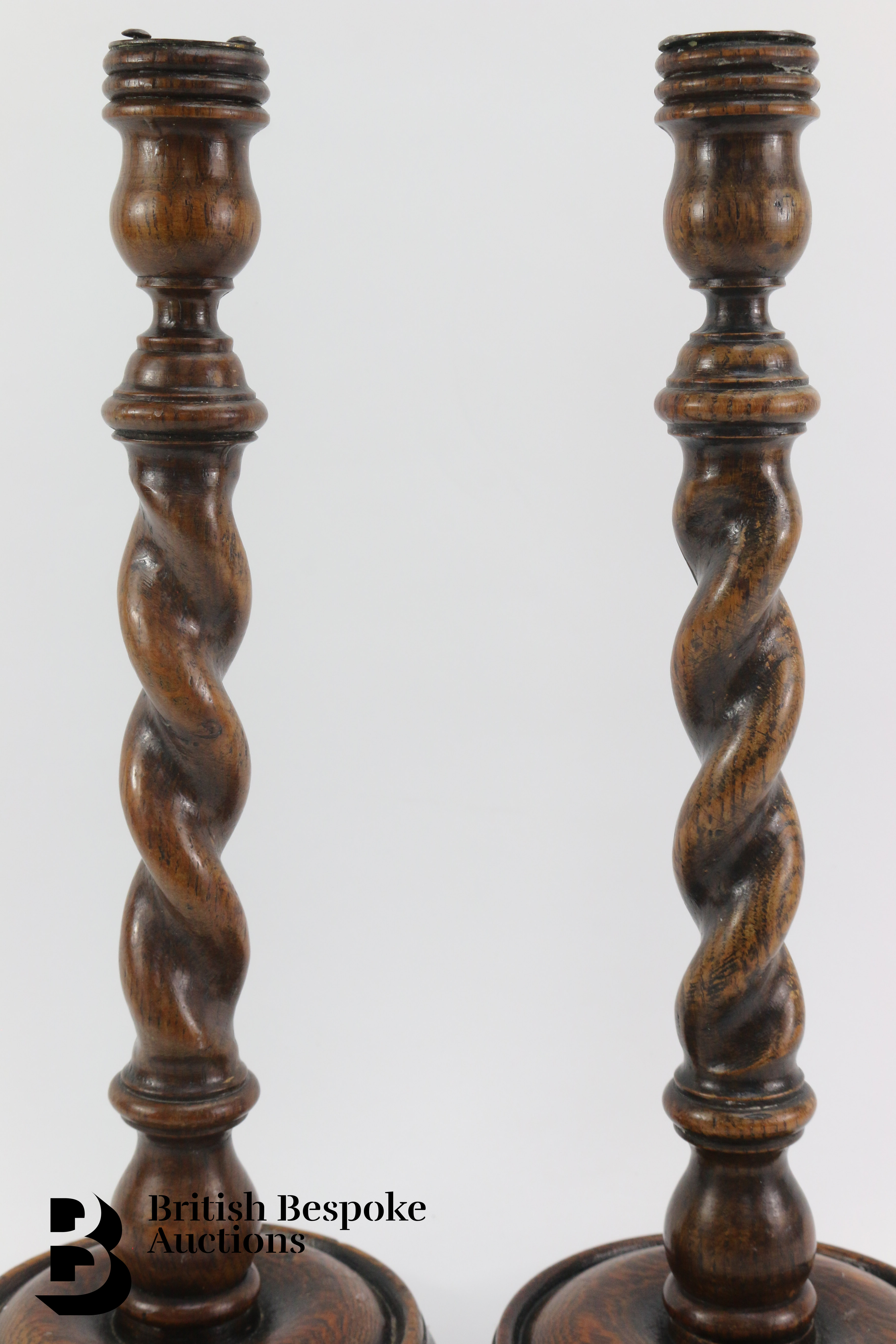 19th Century Oak Candlesticks - Image 2 of 7