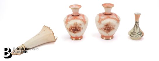 Pair of Hadley's Worcester Vases