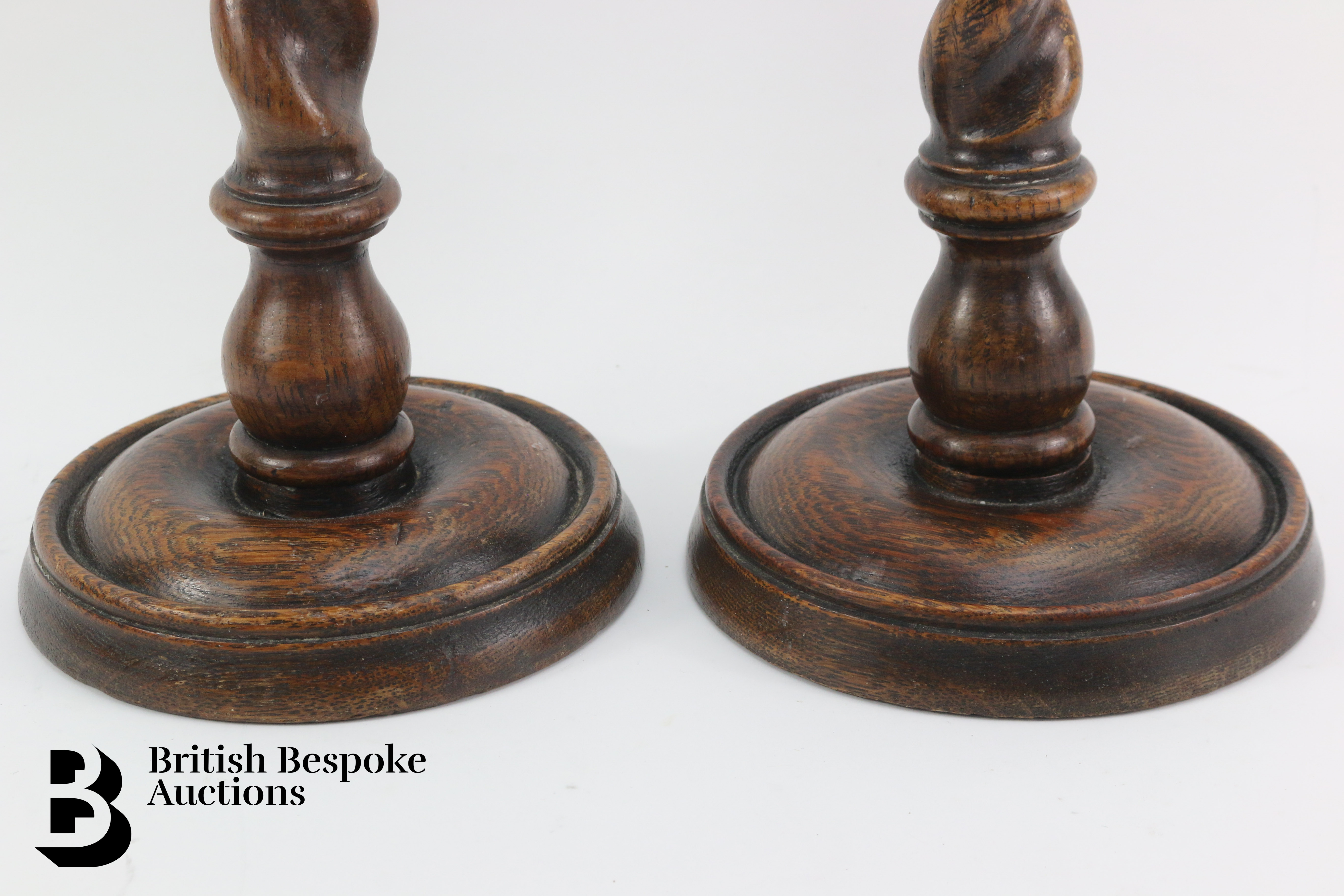 19th Century Oak Candlesticks - Image 3 of 7