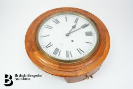 Oak Cased Circular Wall Clock