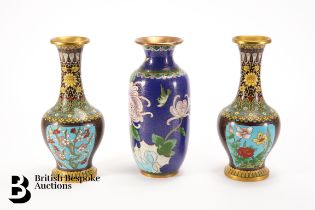 Pair of Chinese Cloisonne Vases