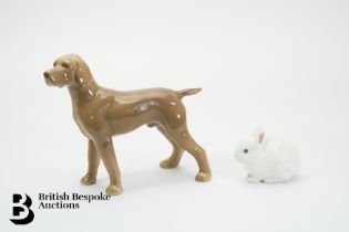 Royal Copenhagen Bunny and Coopercraft Weimaraner