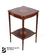 Fruitwood Whatnot and Regency Style Occasional Table