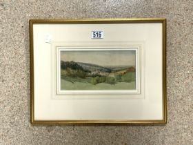 ATTRIBUTED TO ALFRED RICH; WATERCOLOUR DRAWING EXTENSIVE LANDSCAPE 'PLYMTON' LABEL ON VERSO, 12.5