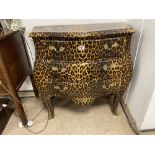 BAROQUE LOUIS XV STYLE CHEST FINISHED IN LEOPARD PRINT 84 X 40CM