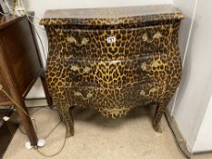 BAROQUE LOUIS XV STYLE CHEST FINISHED IN LEOPARD PRINT 84 X 40CM