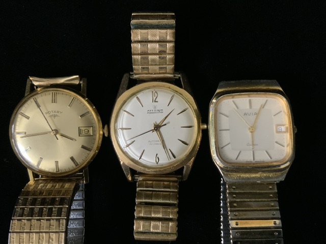 THREE VINTAGE GENTS WATCHES ROTARY, AVIA AND ALLAINE AUTOMATIC - Image 2 of 4