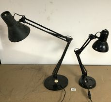 TWO BLACK ANGELPOISE LAMPS