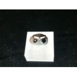 VINTAGE 925 SILVER RING DECORATED AS AN OWL SIZE O