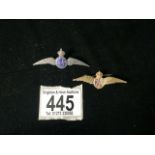 TWO SWEETHEART RAF BROOCHES ONE BEING STERLING SILVER