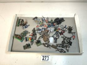 MIXED VINTAGE LEAD AND OTHER METAL SOLDIERS AND HORSES AND CANONS 20-40 3822