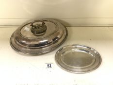 MILITARY MARKED SILVER-PLATED SERVING DISH WITH A MAPPIN & WEBB DISH