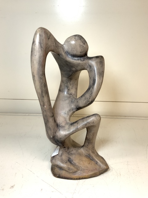 STYLISED SCULPTURE OF A NUDE FIGURE 28CM - Image 3 of 5