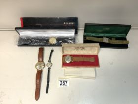 VINTAGE WATCHES INCLUDES BOXED ROAMER (POPULAR), ENICAR (ULTRASONIC) ROTARY BRACELET WATCH (BOXED)