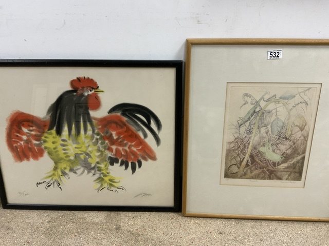 EIGHT PICTURES AND ANIMAL PRINTS INCLUDES WATERCOLOUR BY MARY COPLEY, KT 2000 AND MORE; LARGEST 57 X - Image 4 of 4