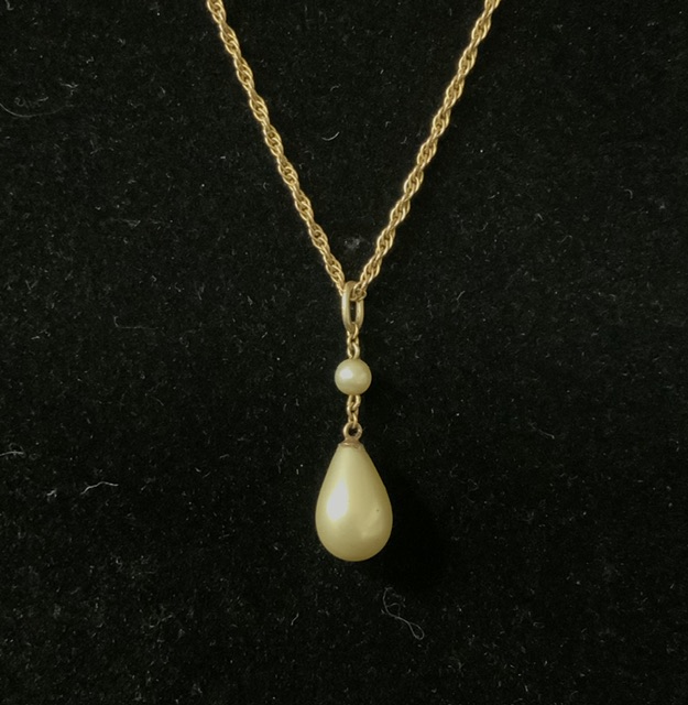 9CT GOLD ROPE NECKLACE WITH A PEARL PENDANT - Bild 2 aus 4