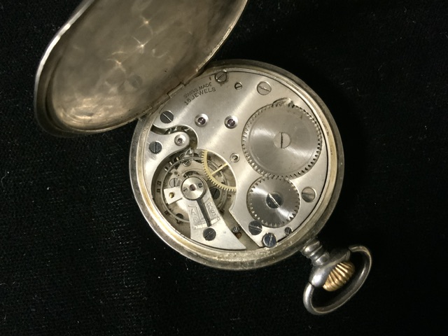 925 SILVER HALF HUNTER POCKET WATCH - Bild 6 aus 6