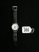 MODERN MONDAINE QUARTZ GENTS WATCH WITH BLACK LEATHER STRAP (NEEDS BATTERY)