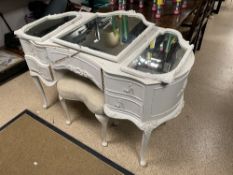 LOUIS-STYLE PAINTED DRESSING TABLE WITH TRIPPLE MIRROR (OLYMPUS)