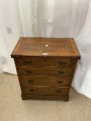 VINTAGE BURR WALNUT VANITY CHEST 63 X 77CM