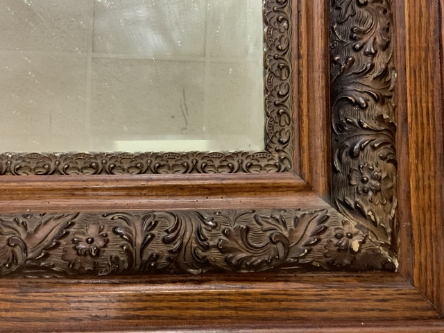 ORNATELY CARVED WOODEN FRAMED WALL MIRROR 90 X 70CM - Image 2 of 3