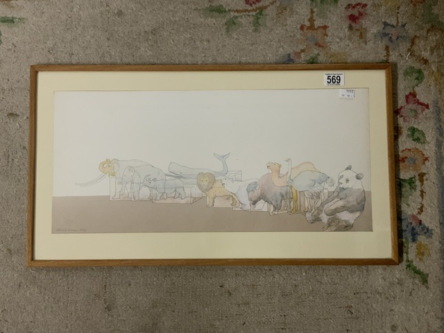 MICHAEL FOREMAN 1938 (ENGLAND) WATERCOLOUR DRAWING SIGNED AND DATED 1975 IN PENCIL FRAMED AND GLAZED