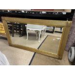 LARGE MODERN BEVELLED GILDED WALL MIRROR 140 X 79CM