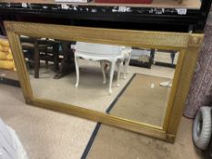 LARGE MODERN BEVELLED GILDED WALL MIRROR 140 X 79CM