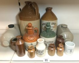 MIXED VINTAGE STONEWARE BOTTLES