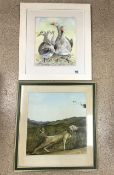TWO WATERCOLOURS BY V CURRIE AND A VEAL BOTH FRAMED AND GLAZED 55 X 63CM