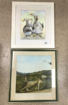 TWO WATERCOLOURS BY V CURRIE AND A VEAL BOTH FRAMED AND GLAZED 55 X 63CM