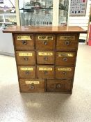 APOTHECARY CHEST OF ELEVEN DRAWS 71 X 73CM