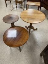 THREE ANTIQUE PEDESTAL TABLES