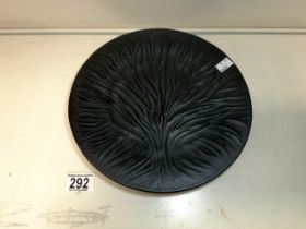 ALGUES NOIR LALIQUE TREE OF LIFE CIRCULAR PLATE 28CM DIAMETER