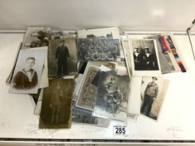 QUANTITY OF MILITARY PHOTOGRAPHS, MAP, EPHEMERA WWI AND WWII AND MORE