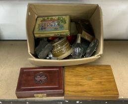 MIXED ITEMS INCLUDES BOXES, TINS, BOXED CUTLERY, OPERA CASED GLASSES AND MORE