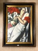 AFTER TAMARA DE LEMPICKA (1898–1980), SIGNED CANVAS PICTURE OF IRA PEROT' 113 X 82CM