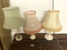 THREE VINTAGE TABLE LAMPS