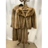 FULL-LENGTH FUR COAT FULLY LINED AND BELT 14-16 WITH A SHORT FUR COAT 12-14