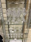 QUANTITY OF WATERFORD CRYSTAL DRINKING GLASSES EIGHT CHAMPAGNE, EIGHT WINE, SIX PORT KILDARE