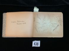 FIRST WWI PERIOD AUTOGRAPH BOOK CONTAINING NUMEROUS WATERCOLOUR DRAWINGS AND MORE