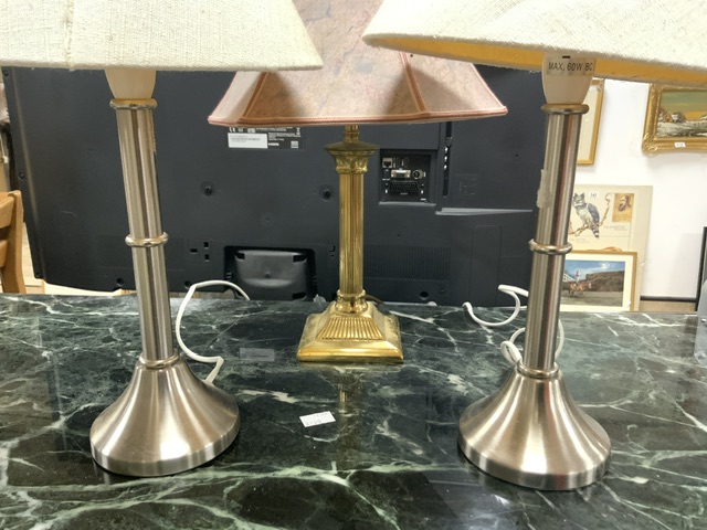 THREE METAL TABLE LAMPS - Image 2 of 3