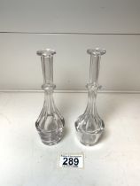 TWO VINTAGE GLASS TODDY LIFTERS 17CM