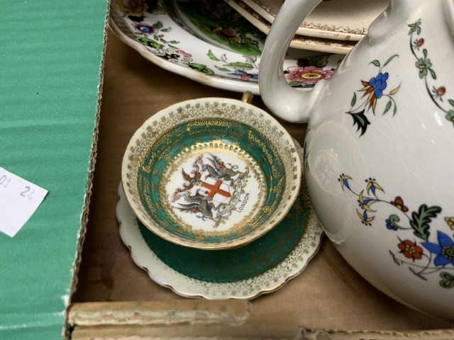 MIXED CHINA INCLUDES SHELLEY TEAPOT WITH 19TH-CENTURY PLATES - Image 5 of 6