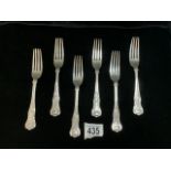 SET OF SIX VICTORIAN HALLMARKED SILVER KINGS PATTERN DESSERT FORKS DATED 1899 BY GEORGE HOWSON
