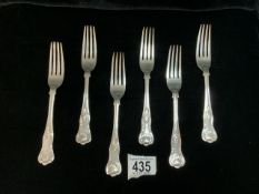 SET OF SIX VICTORIAN HALLMARKED SILVER KINGS PATTERN DESSERT FORKS DATED 1899 BY GEORGE HOWSON