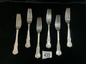 SET OF SIX VICTORIAN HALLMARKED SILVER KINGS PATTERN DESSERT FORKS DATED 1899 BY GEORGE HOWSON