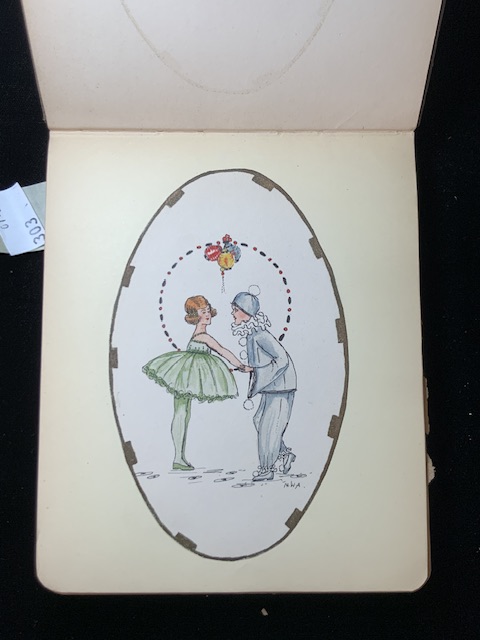 FIRST WWI PERIOD AUTOGRAPH BOOK CONTAINING NUMEROUS WATERCOLOUR DRAWINGS AND MORE - Image 12 of 13