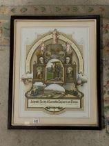 ASSOCIATED SOCIETY OF LOCOMOTIVE ENGINEERS AND FIREMEN CERTIFICATE (ASLEF) BORN 76 X 61CM FRAMED AND